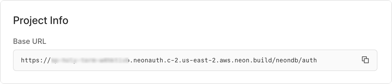 Neon Auth Base URL